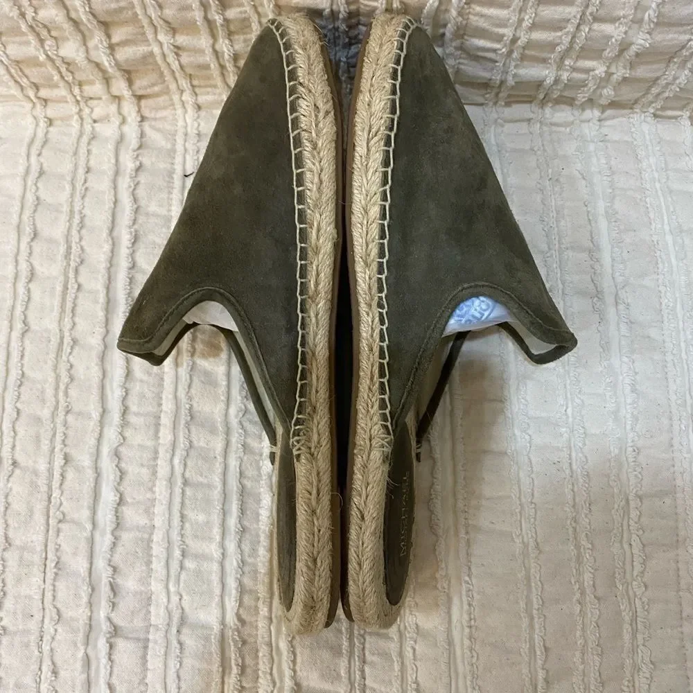 Michael Kors Hastings Olive Espadrille Slide Suede Women Size 9